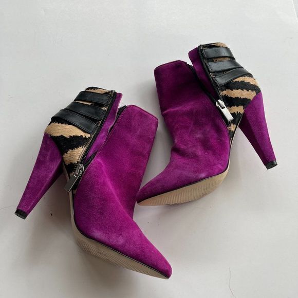 DV by Dolce Vita Women's Fina‎ Bootie Berry Suede Size 6M Heeled Ankle Bo… - Picture 4 of 9